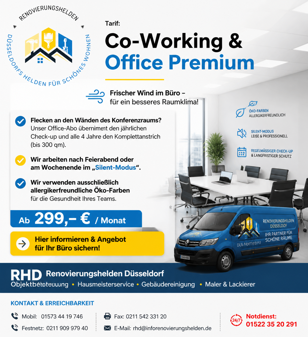 Tarif Co-Working & Office Premium – Frischer Wind im Büro – für ein besseres Raumklima!